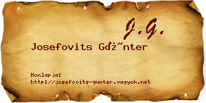 Josefovits Günter névjegykártya